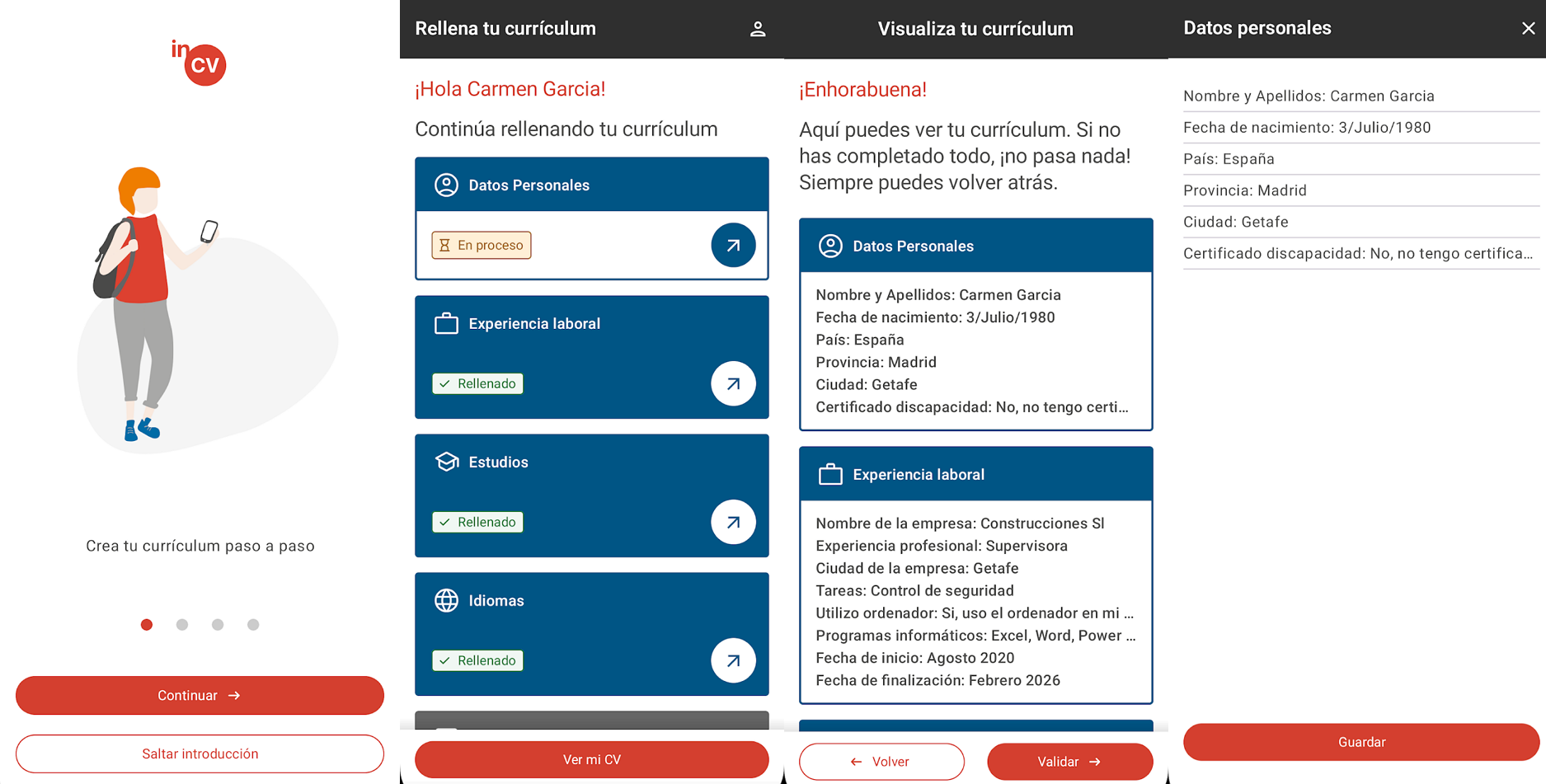 inCV Dashboard